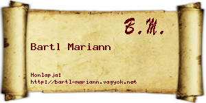 Bartl Mariann névjegykártya