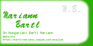 mariann bartl business card